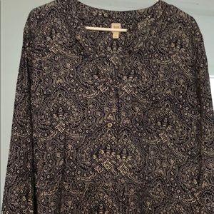 Gap blue paisley long sleeved dress